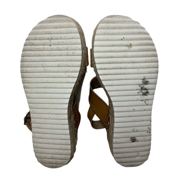 Torrid Tan Faux Leather Strappy Espadrille Platform Wedge Sandals Size 6.5W - Picture 7 of 7